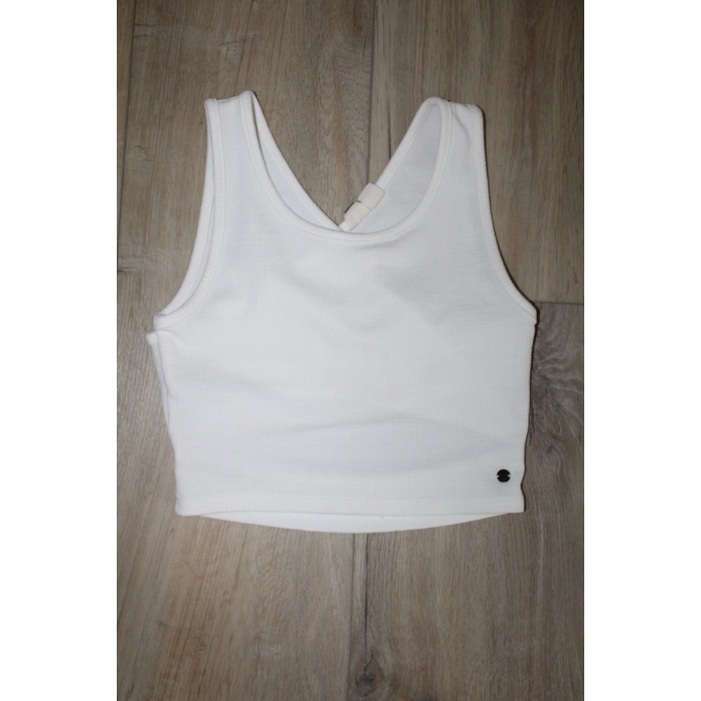 White Ribbed Tank Crop Top - Unbranded - Picture 1 of 7